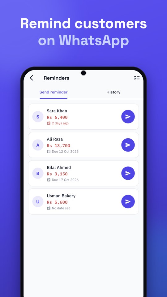 Remind customers on WhatsApp from the reminders screen